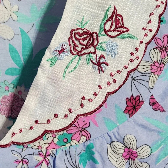 VTG Lati Fashion 3X Floral house coat moomoo Embroidered grannycore pockets - Picture 6 of 10